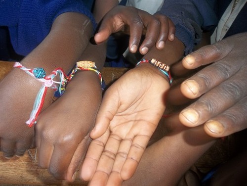 Friendship bracelets made by P